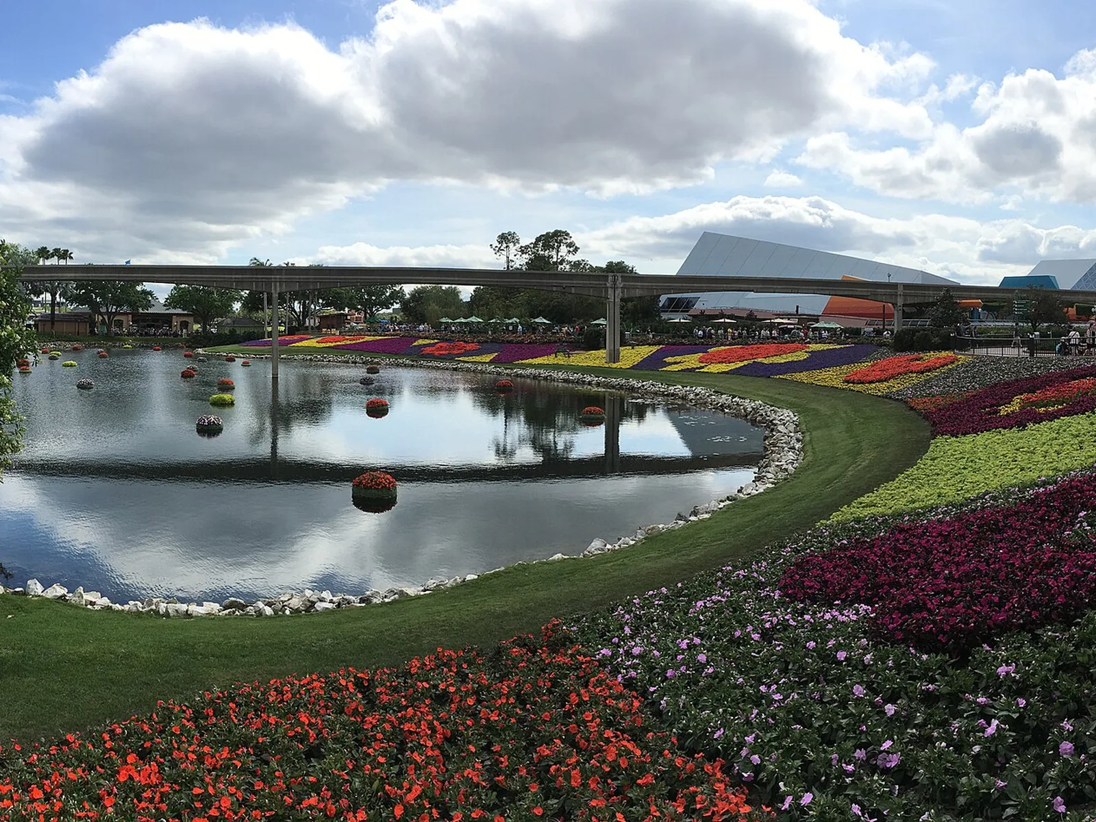Panoramic flower beds at Epcot International Flower & Garden Festival, Walt Disney World