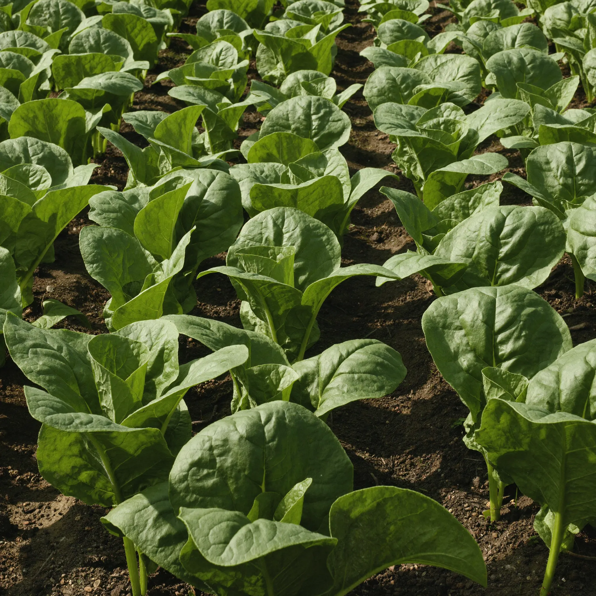 Spinach growing in a garden